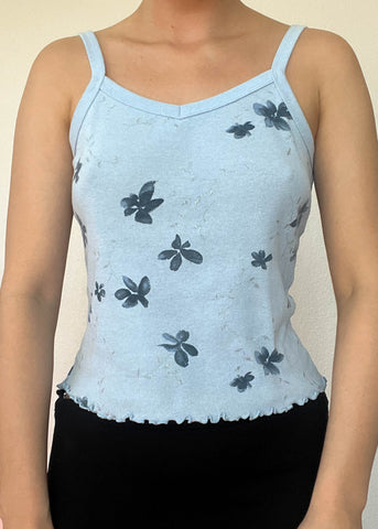 90's Baby Blue Floral Tank (S)