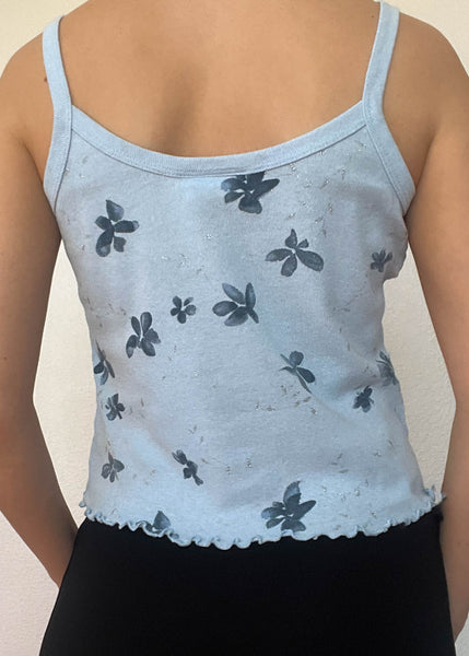 90's Baby Blue Floral Tank (S)