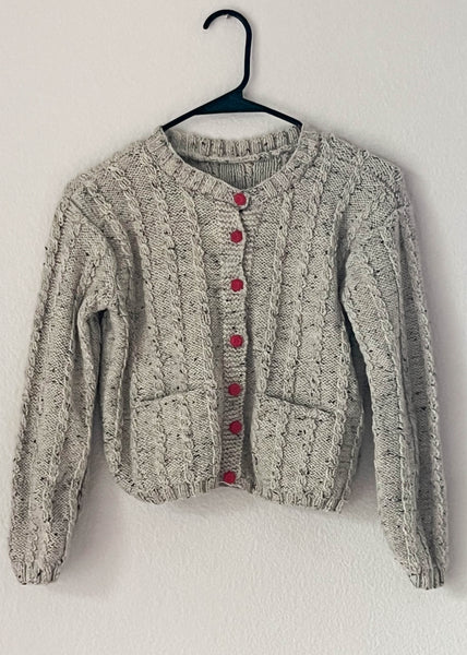 60's Rose Button Knit Top (S)