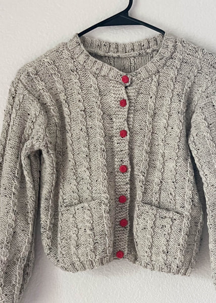 60's Rose Button Knit Top (S)