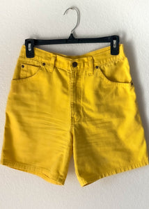90's Yellow Denim Shorts (28")