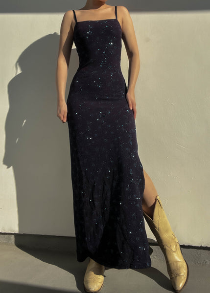 90’s Sparkle Galaxy Maxi Dress (S-M)