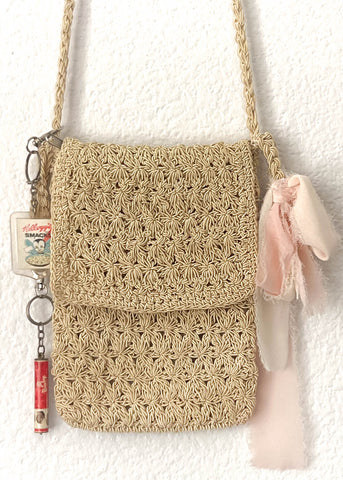 Cream Crochet Purse w/ Charms