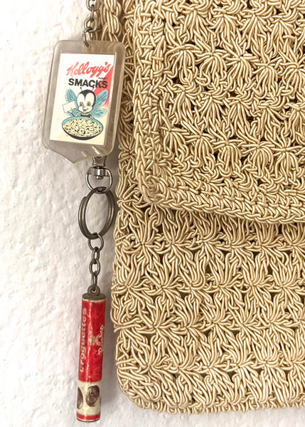 Cream Crochet Purse w/ Charms