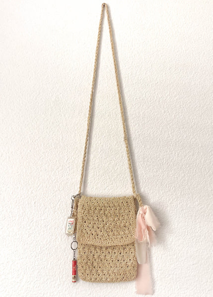 Cream Crochet Purse w/ Charms