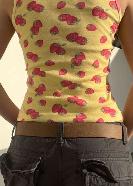 Y2k Strawberry Print Tank (S)