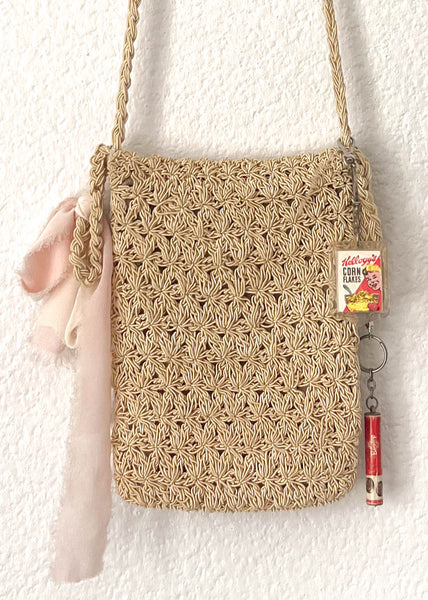 Cream Crochet Purse w/ Charms