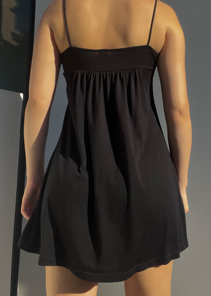 Y2k Black Heart Mini Dress (S)