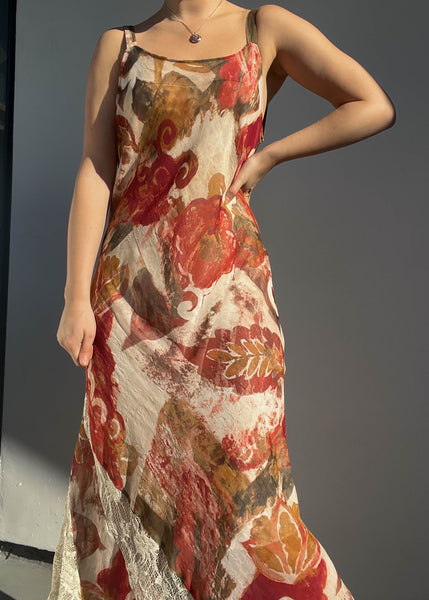 Watercolor Print Maxi Dress (M-M/L)