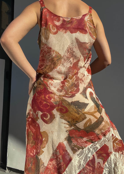 Watercolor Print Maxi Dress (M-M/L)