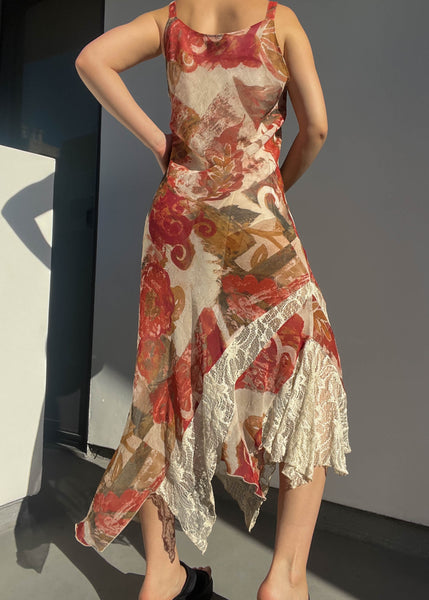 Watercolor Print Maxi Dress (M-M/L)