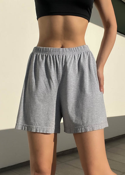 High Waisted Gray Lounge Shorts (M)
