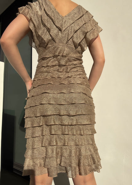 Rosebud Ruffle Midi Dress (M)