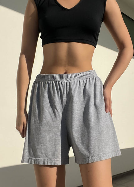 High Waisted Gray Lounge Shorts (M)