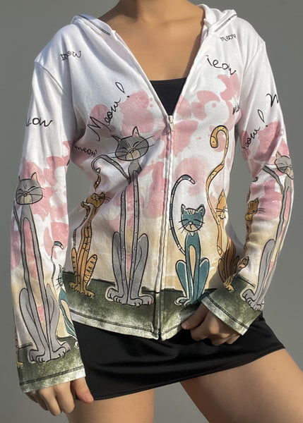 90's Kitty Hoodie Jacket (M)