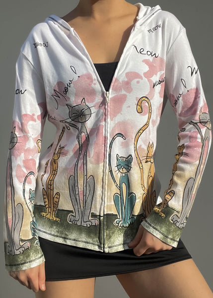 90's Kitty Hoodie Jacket (M)