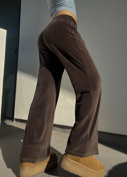 Brown Velour Lounge Pants (M)
