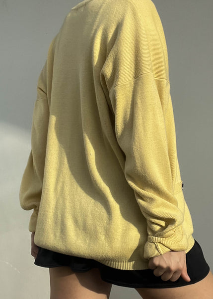 90's Yellow Pocket Cardigan (L)