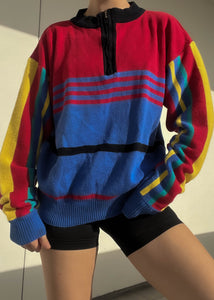 80's Rainbow Stripe Knit (L)