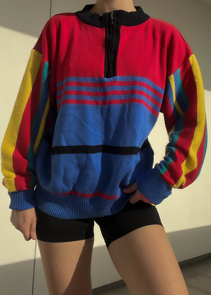 80's Rainbow Stripe Knit (L)