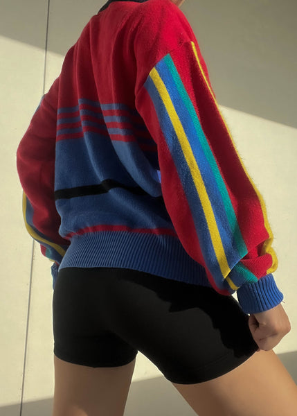 80's Rainbow Stripe Knit (L)