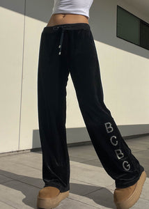 Y2k Black BCBG Velour Pants (M)