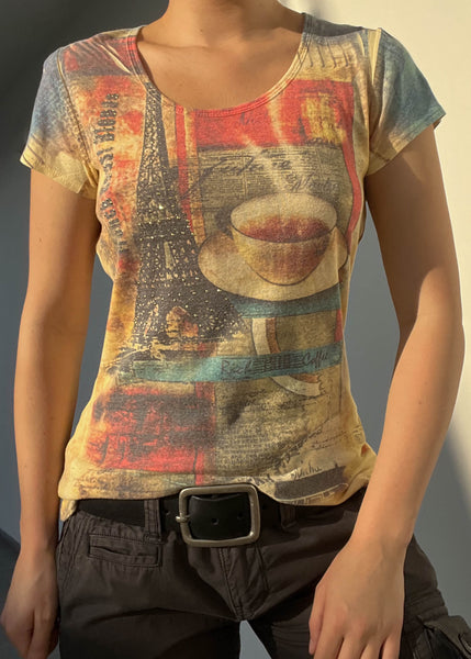 Late 90's Paris Coffee Tee (S)