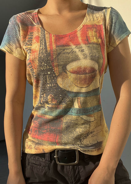 Late 90's Paris Coffee Tee (S)