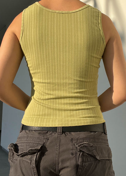 90's Green Stretchy Ribbed Tank (S)