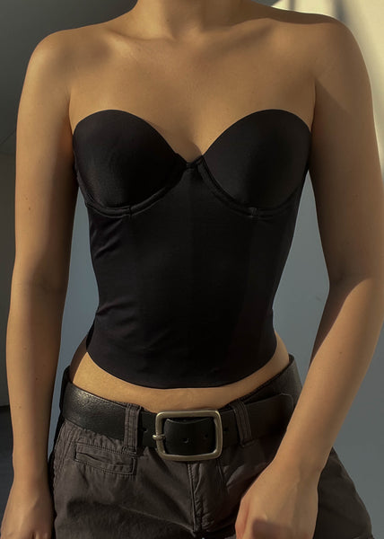 Y2k Black Bustier Top (32A)