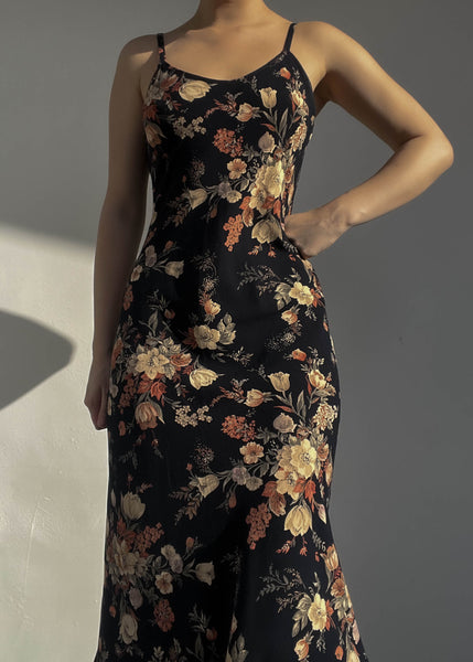 Autumn 90’s Floral Maxi Dress (S-M)