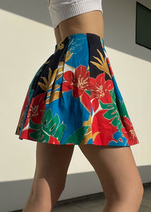 2000’s Colorful Floral Pleated MIni Skirt