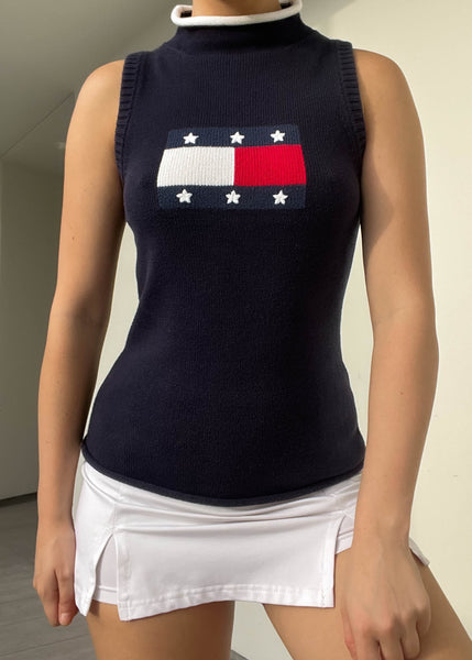 Y2k Tommy Flag Sleeveless Knit (S)