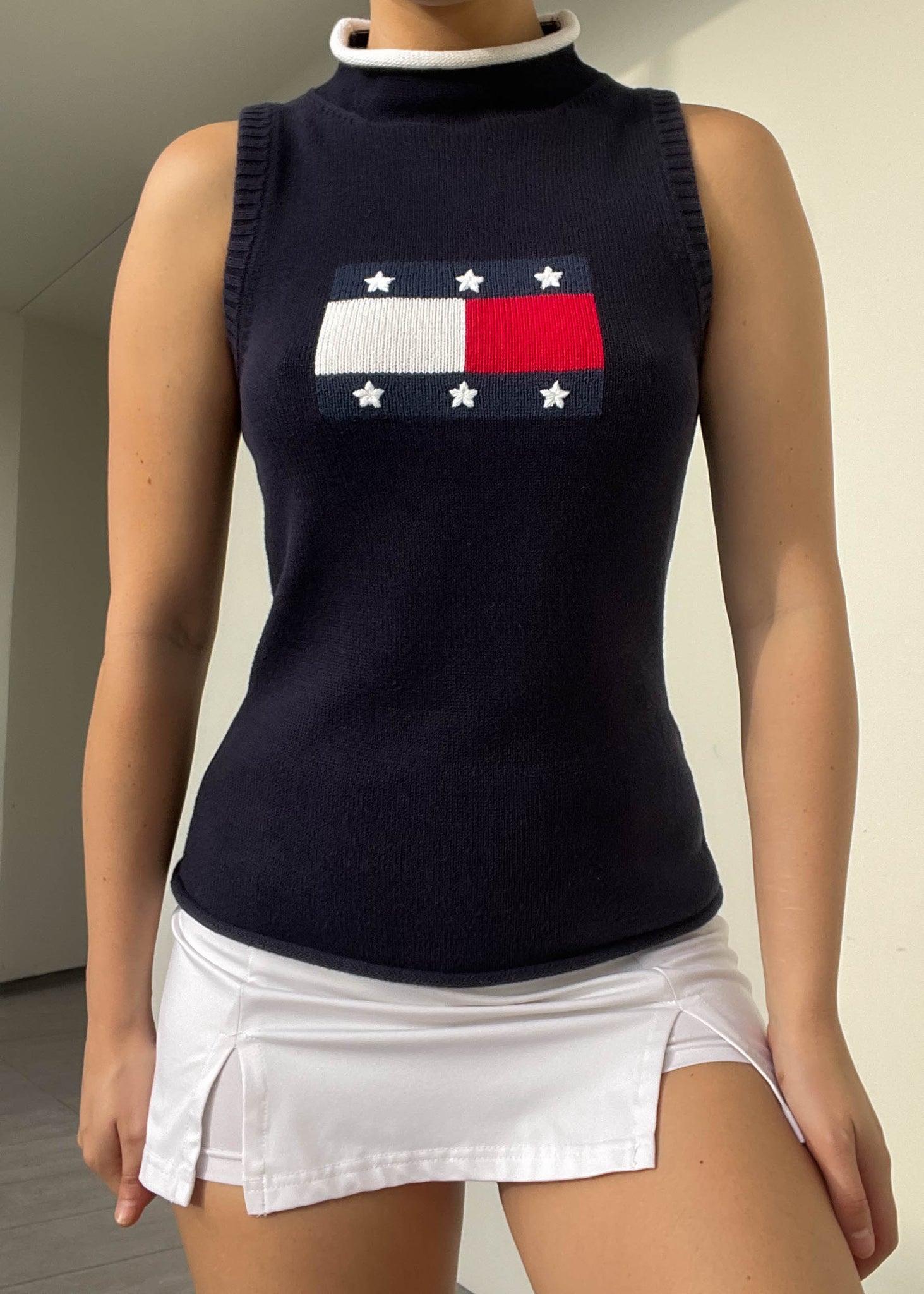 Y2k Tommy Flag Sleeveless Knit (S)
