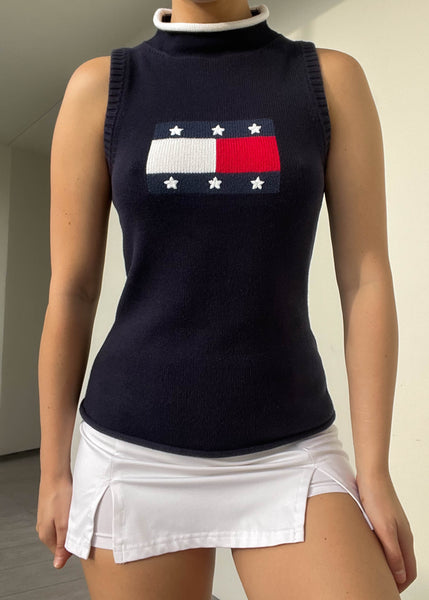 Y2k Tommy Flag Sleeveless Knit (S)