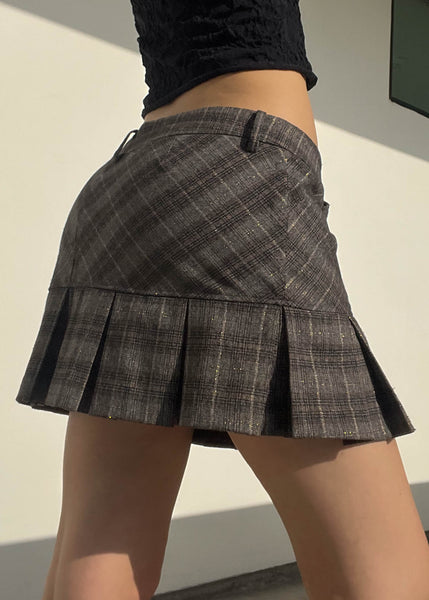 2000’s Pleated Plaid Mini Skirt (34”)