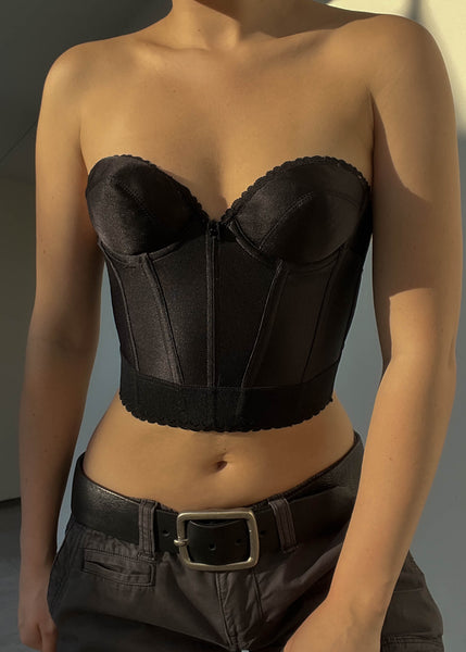 90's Black Bustier Top (34A)