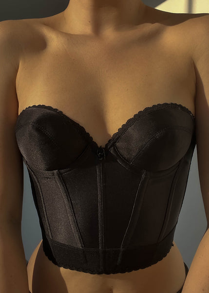 90's Black Bustier Top (34A)