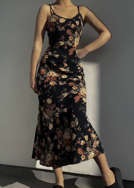 Autumn 90’s Floral Maxi Dress (S-M)