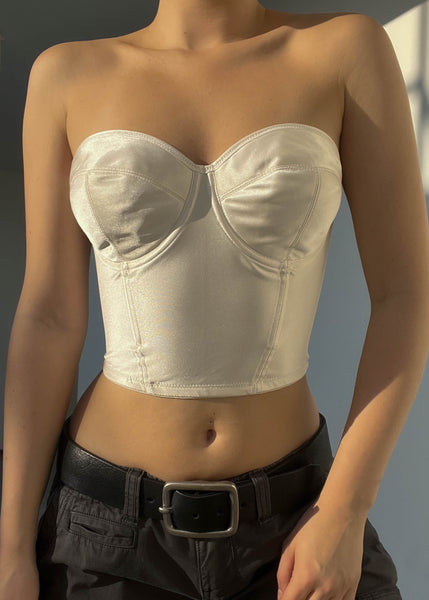 90's Cream Bustier Top (S)