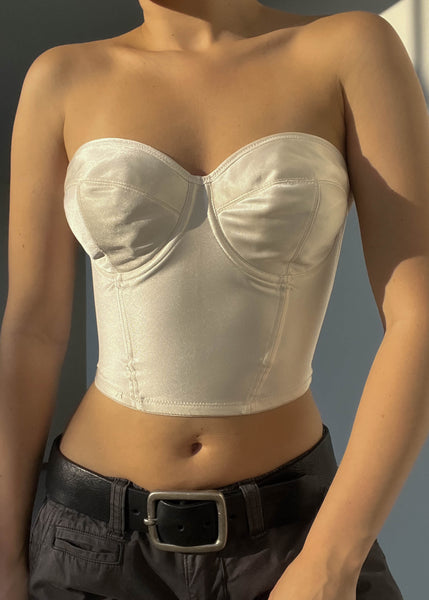 90's Cream Bustier Top (S)
