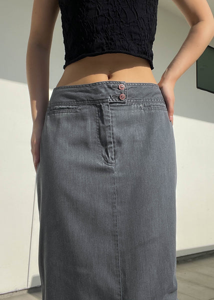 Y2k Gray Maxi Skirt (M)