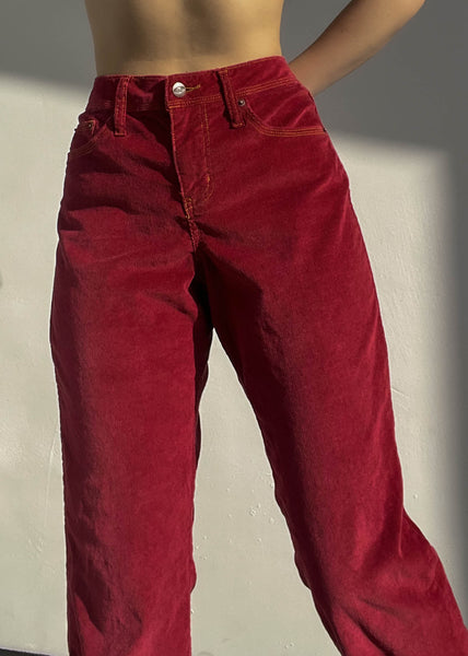 Bongo Red Corduroy Flares (XL)