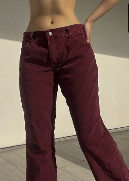 Burgundy Levi's 550 Corduroy Flares (M)