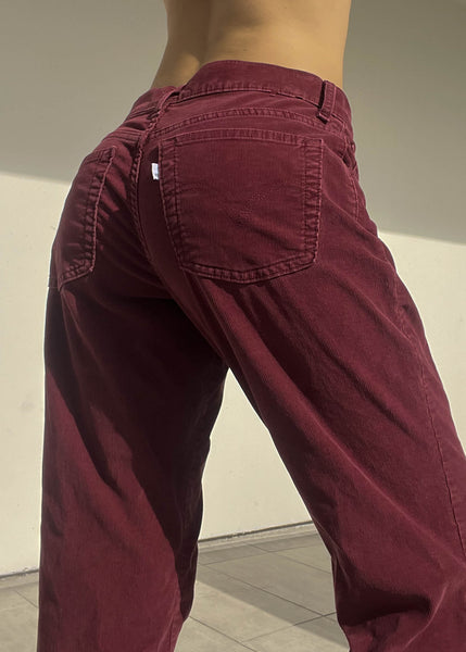 Burgundy Levi's 550 Corduroy Flares (M)