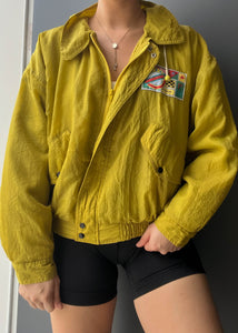 90's Chartreuse Bomber (S-M)