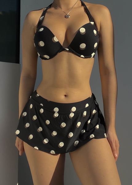 Polka Dot MIni Skirt Bikini Set (S)
