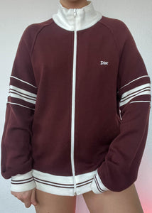 80's Burgundy & White Dior Jacket (L)