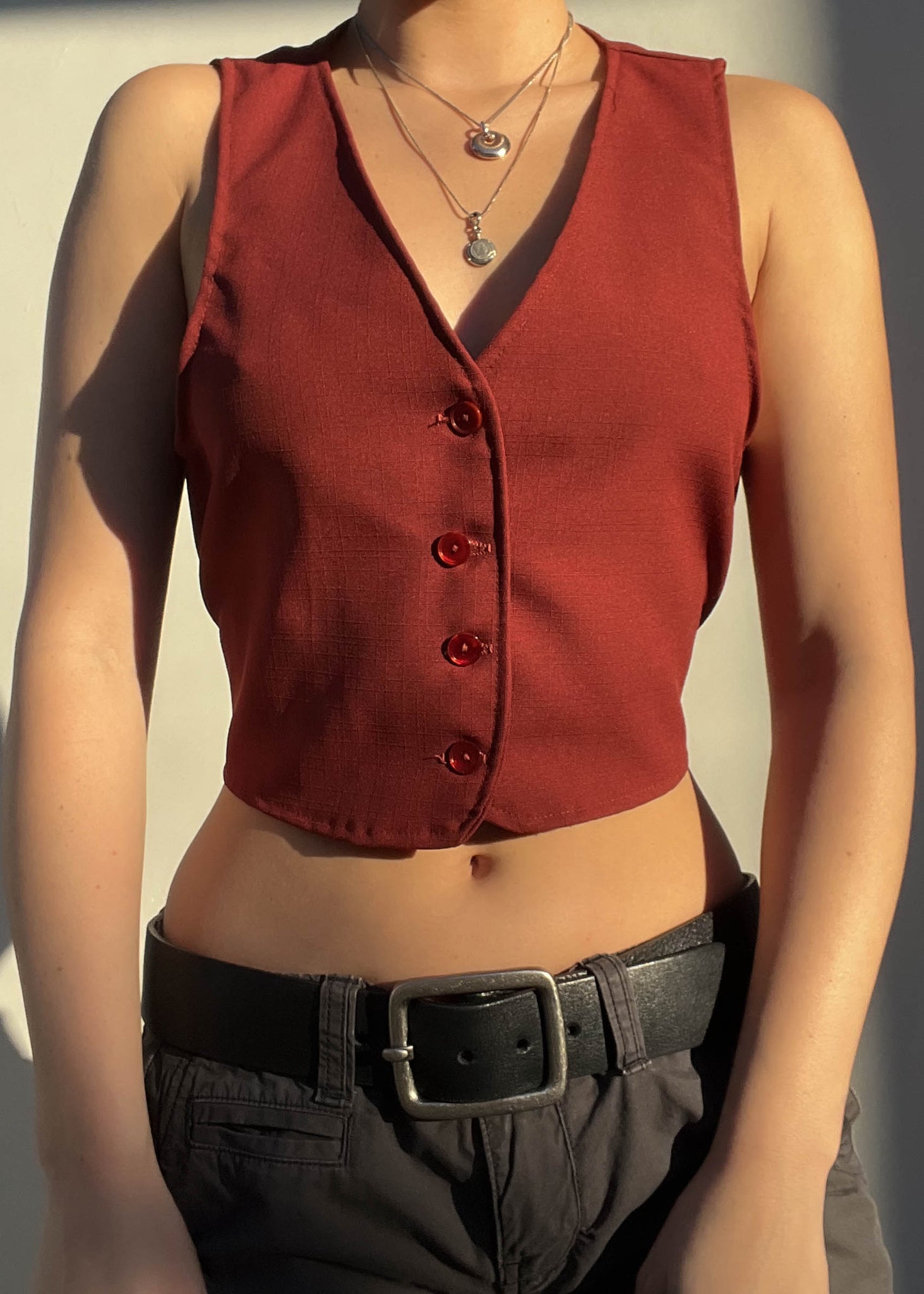 70's Burnt Red Vest (S-M)