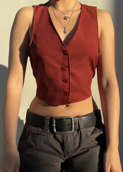 70's Burnt Red Vest (S-M)